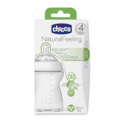 Бутылочка для кормления пластиковая Chicco Нейчерал Филинг cиликоновая соска с наклоном и флексорами с 2 мес 250 мл