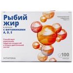 Рыбий жир, Vitateka (Витатека) капсулы 0.37 г 100 шт с витаминами A D E