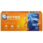 Фестал, таблетки кишечнорастворимые покрытые оболочкой 50 мг+25 мг+192 мг 40 шт