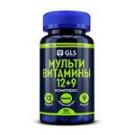 Мультивитамины 12+9, GLS (ДжиЭлЭс) капсулы 420 мг 90 шт БАД (12 витаминов + 9 минералов)