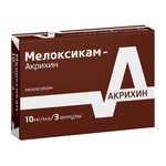 Мелоксикам-Акрихин, раствор для внутримышечного введения 10 мг/мл 1.5 мл 3 шт ампулы