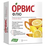 ОРВИС Флю, порошок для приготовления раствора для приема внутрь 500 мг+25 мг+200 мг 4.950 г 10 шт лимон