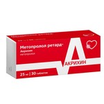 Метопролол ретард-Акрихин табл. пролонг. п/о пленочной 25 мг 30 шт.