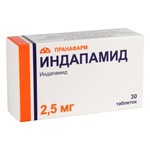 Индапамид, таблетки покрытые оболочкой 2.5 мг 30 шт