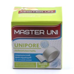 Лейкопластырь фиксирующий Master Uni Юнипор на нетканой основе р. 5смх500см 1 шт.