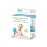 Губка для купания, Roxy-Kids (Рокси-Кидс) арт. RSB-001 Подсолнух 0+ силиконовая голубая (бирюзовая)