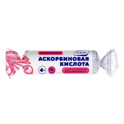 Аскорбиновая кислота Солнышко ComForte 10 шт. табл. 3 г с сахаром и глюкозой вишня