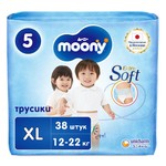 Трусики детские, Moony (Муни) 12-22 кг р. XL (5) 38 шт универсальные