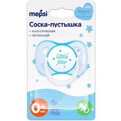 Соска-пустышка латексная Mepsi классическая литтл стар мини с 0 мес голубая