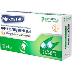 Фитоледенцы с эфирными маслами Микфетин БАД 24 шт. 3.25 г эвкалипт