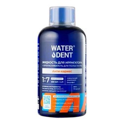 Жидкость для ирригатора+ополаскиватель для полости рта Waterdent Анти-кариес для всей семьи (для взрослых и детей с 7 лет) концентрат 1:7 с солью древнего моря (бишофит) 500 мл