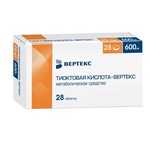 Тиоктовая кислота-Вертекс, таблетки покрытые оболочкой пленочной 600 мг 28 шт