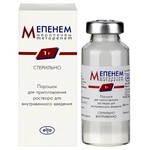 Мепенем, порошок для приготовления раствора для внутривенного введения 1000 мг 1 шт
