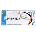 Селектра, таблетки покрытые пленочной оболочкой 10 мг 56 шт