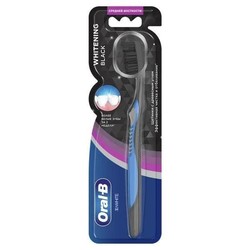 Зубная щетка oral-b 3Д Уайт блэк (блеск) отбеливание средней жесткости (с древесным углем)
