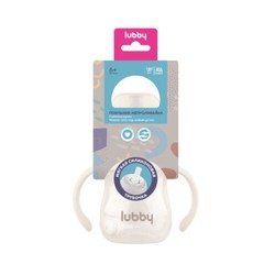 Поильник-непроливайка Lubby с силиконовым мягким носиком-трубочка и грузиком 6+ 180 мл