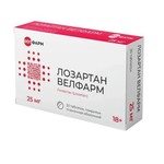 Лозартан Велфарм, таблетки покрытые пленочной оболочкой 25 мг 30 шт