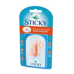 Пластырь мозольный Sticky гидроколлоидный на пятку 6 шт.