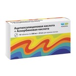 Ацетилсалициловая кислота+Аскорбиновая кислота, таблетки 500 мг+25 мг 10 шт