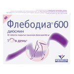 Флебодиа 600, таблетки покрытые пленочной оболочкой 600 мг 60 шт