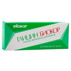Глицин Биокор с витаминами В1 и В6 60 шт. табл. 0.18 г