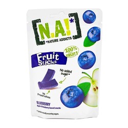 Пастила фруктовая Фруктовые полоски без сахара черника 35 г NA (Nature Addicts) Fruit sticks Blueberry флоу пак