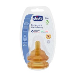 Соска латексная 2 шт. Chicco Веллбеинг быстрый поток с 4 мес