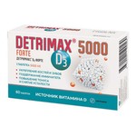 Детримакс D3 Форте, таблетки 5000 МЕ 125 мкг / 640 мг 60 шт БАД