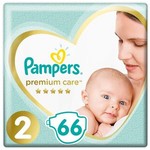 Подгузники 66 шт. Pampers премиум кеа 4-8 кг р. 2
