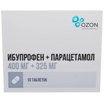 Ибупрофен+Парацетамол, таблетки покрытые оболочкой пленочной 400 мг+325 мг 10 шт