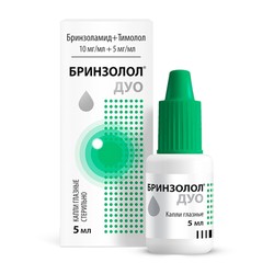 Бринзолол Дуо капли глазн. 10 мг+5 мг/мл 5 мл 1 шт.