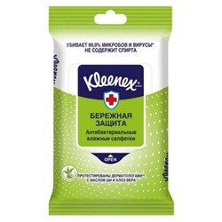 Салфетки влажные Kleenex Протект антибактериальные с маслом ши и алоэ вера 10 шт.