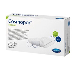 Повязка пластырного типа Cosmopor Силикон впитывающая с контактным слоем из силикона р. 15смх8см 10 шт.