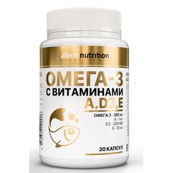 Омега-3 с витаминами A D3 E aTech Nutrition 30 шт. капс. 1350 мг