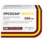 Урсосан форте, таблетки покрытые пленочной оболочкой 500 мг 100 шт