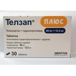 Телзап Плюс, таблетки 12.5 мг+80 мг 30 шт