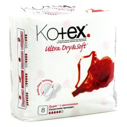 Прокладки женские Kotex ультра драй софт супер плюс 8 шт.