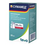 Сумамед форте, порошок для приготовления суспензии для приема внутрь 200 мг/5 мл 29.295 г 30 мл 1 шт