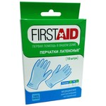 Перчатки смотровые латексные опудренные нестерильные Firstaid р. L 10 шт.