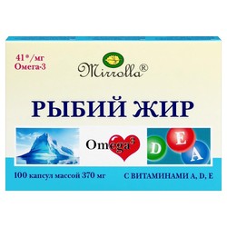 Рыбий жир Мирролла пищевой с витаминами А Д Е 100 шт. капс. 0.37 г