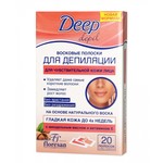 Восковые полоски для депиляции, Deep depil (Дип депил) 20 шт для чувствительной кожи лица Формула 432 с миндальным маслом и витамином Е
