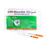 Шприц инсулиновый, Micro-Fine Plus (Микрофайн плюс) 0.3 мл р. 0.30ммх8мм 30G 10 шт Деми U-100