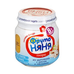 Пюре Фрутоняня цыпленок с рисом и овощами (морковь картофель) с 8 мес 100 г