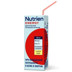 Смесь для энтерального питания жидкая Nutrien Энергия готовый к употреблению стерилизованный 200 мл банан тетрапак