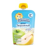 Пюре, Бабушкино лукошко 90 г яблоко груша творог пауч