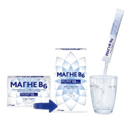 Магне В6 р-р д/приема внутрь 100 мг+10 мг / 10 мл 10 шт.