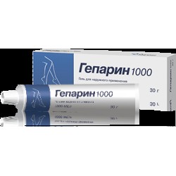Гепарин 1000 гель д/наружн. прим. 1 тыс.МЕ/г 30 г 1 шт.