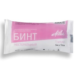 Бинт медицинский нестерильный Divia из нетканого материала с неосыпающимися краями р. 5мх10см
