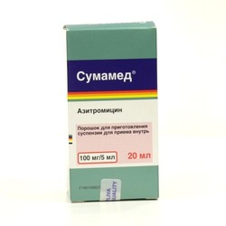 Сумамед пор. д/сусп. д/приема внутрь 100 мг/5 мл банан-вишня-ваниль