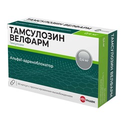 Тамсулозин Велфарм капс. с пролонг. высвоб. 0.4 мг 60 шт.